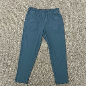 Blue Joggers with Elastic Waistband and Straight Leg